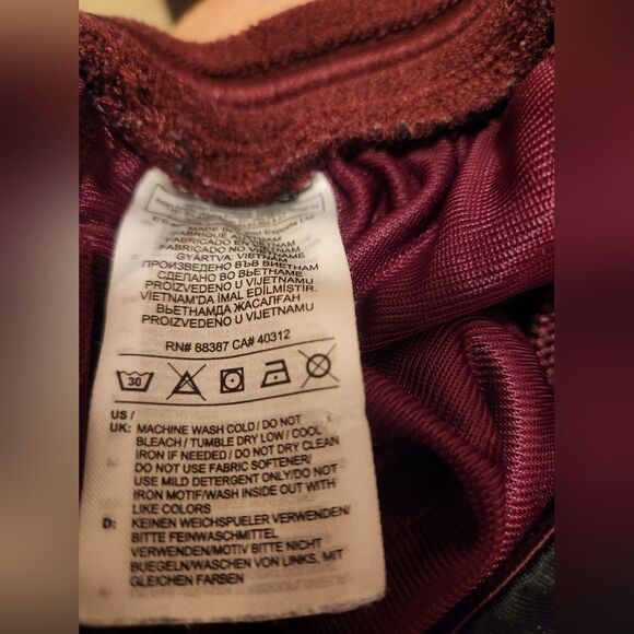 Adidas M Burgundy Logo Elastic Waist Cord Pockets Men's Sport Shorts - Picture 8 of 9